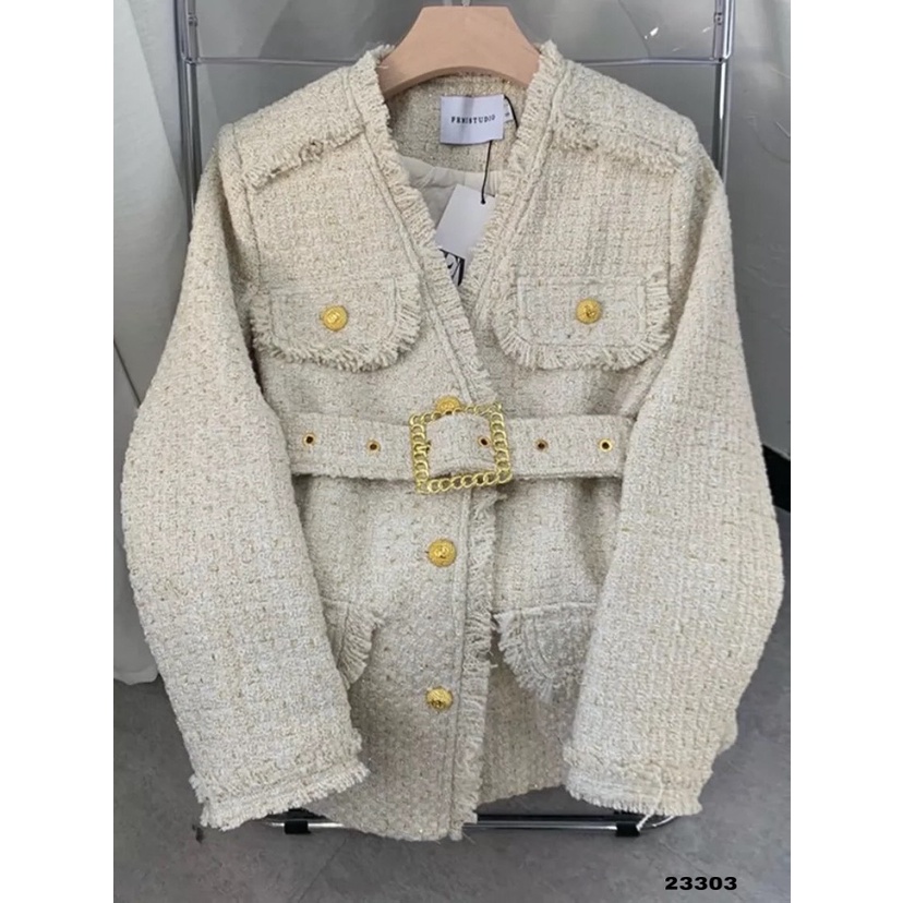 23303	KH23303-Khoác dạ nhũ 4 nắp túi+đai TD | BigBuy360 - bigbuy360.vn