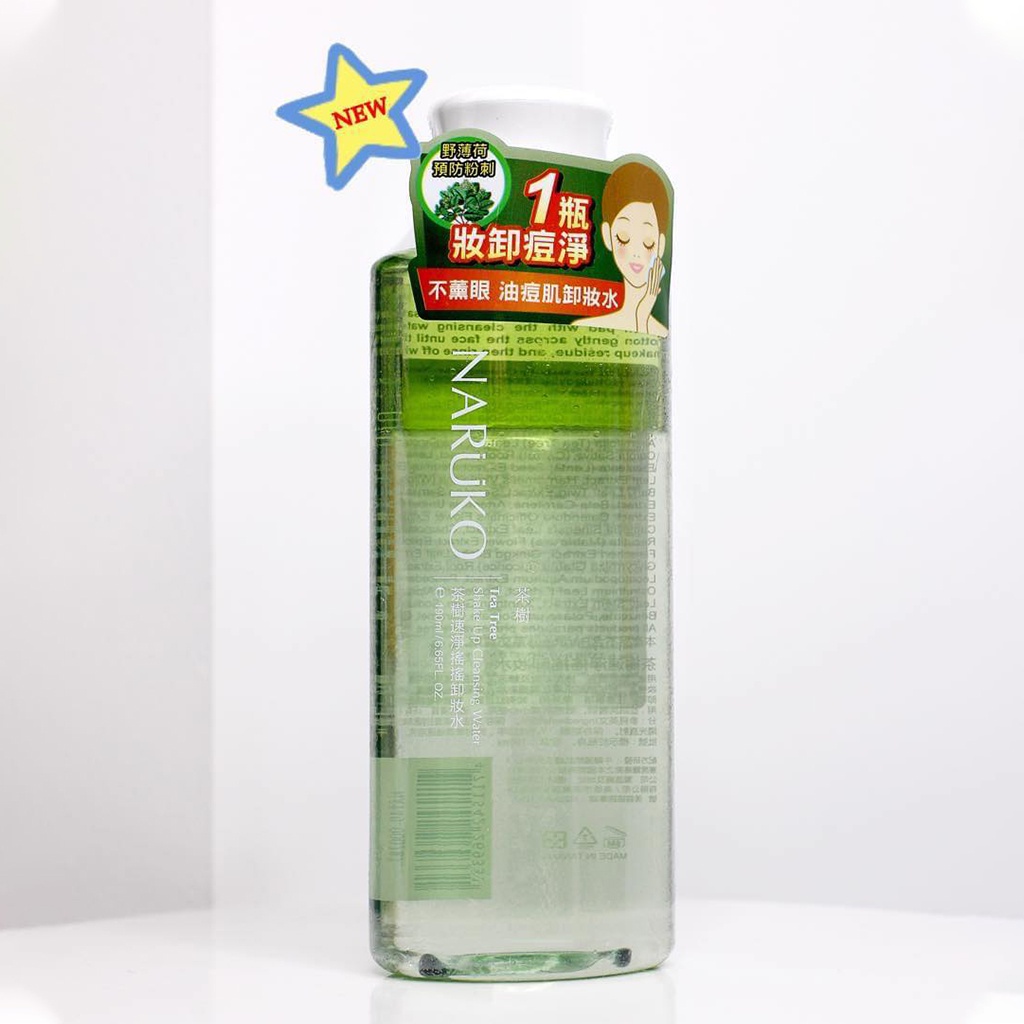 Nước Tẩy Trang Tràm Trà 2 Lớp Cho Da Mụn Naruko Tea Tree Shake-Up Cleansing Water 190ML