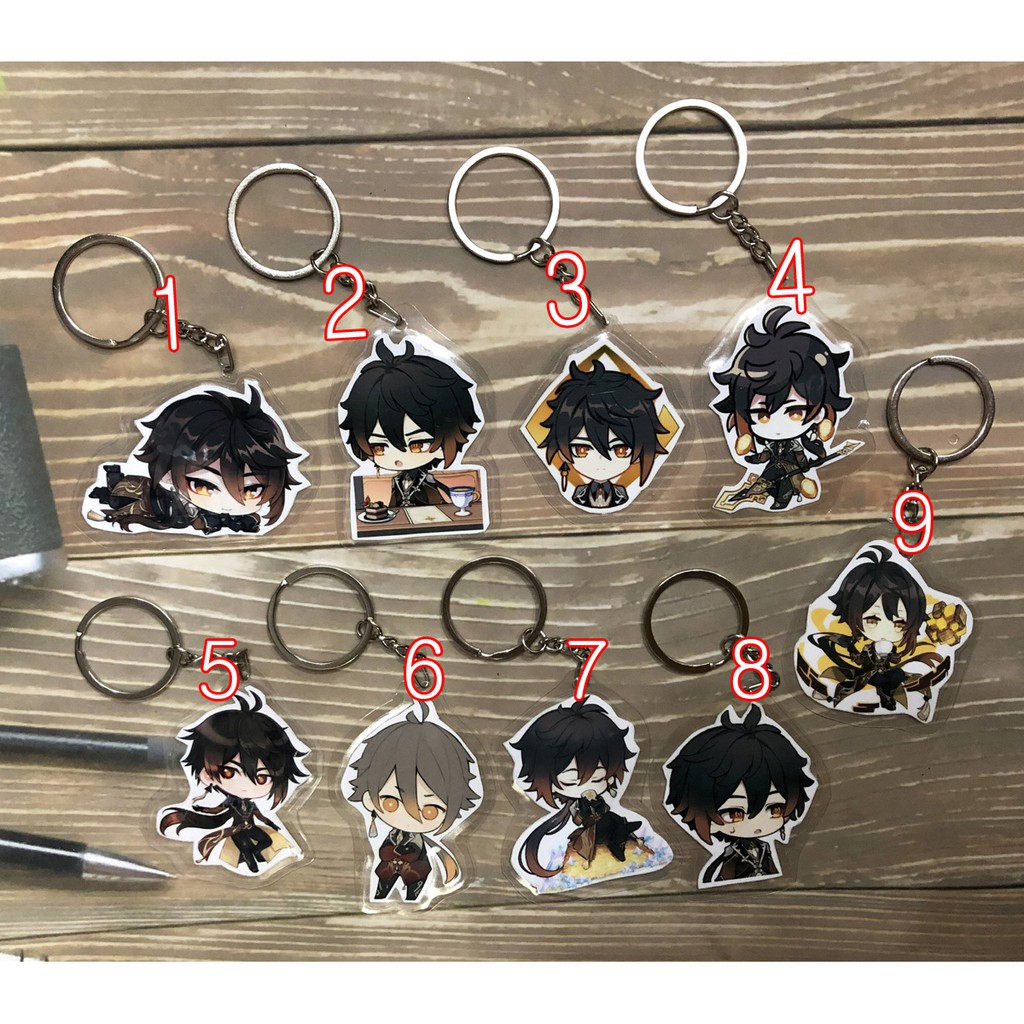 móc khóa zhongli genshin impact nhiều mẫu