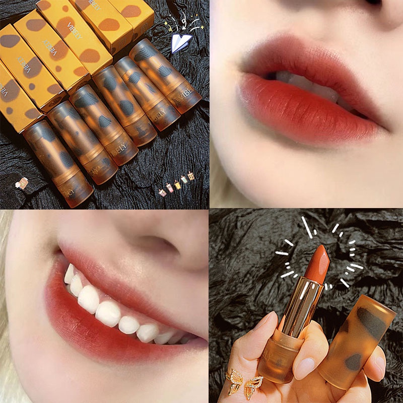 Son Môi Vibely Màu Hổ Phách Chất Nhung Mềm Mại Chống Thấm Nước Lâu Trôi