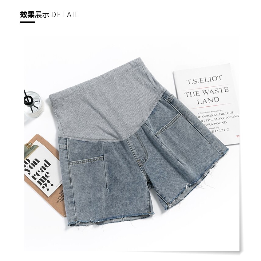 Quần Short Denim Lưng Thun Co Giãn Thời Trang Mùa Hè Dành Cho Bà Bầu 818 #