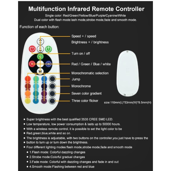 Led T10 remote Cree cao cấp sáng mạnh và bền