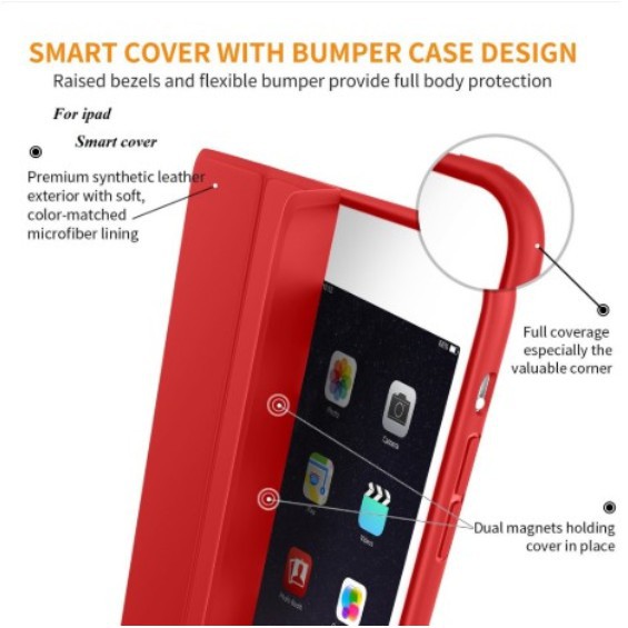 [Chính Hãng] Bao Da ipad Smart Case Mini 1 2 3 4  Chính Hãng ( Có giá đỡ - đóng tắt màn hình)