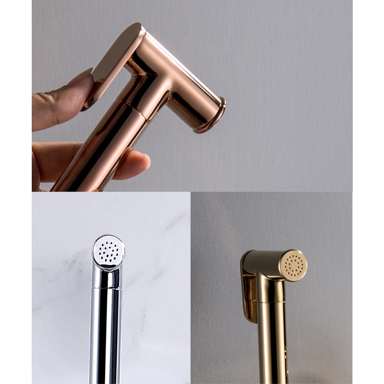 Vòi Xịt Rửa Dạng Tròn Và Vuông Bằng Đồng Thau Loại G1/2 Màu Đen/Vàng/Xám/Xám Cho Nhà Tắm