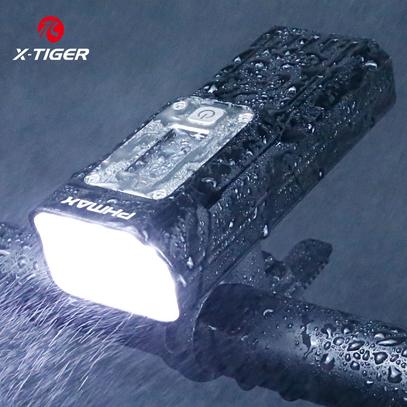 X-TIGER Đèn Pin Sạc USB Thông Minh Có Màn Hình Hiển Thị Nhiệt Độ Cho Xe Đạp