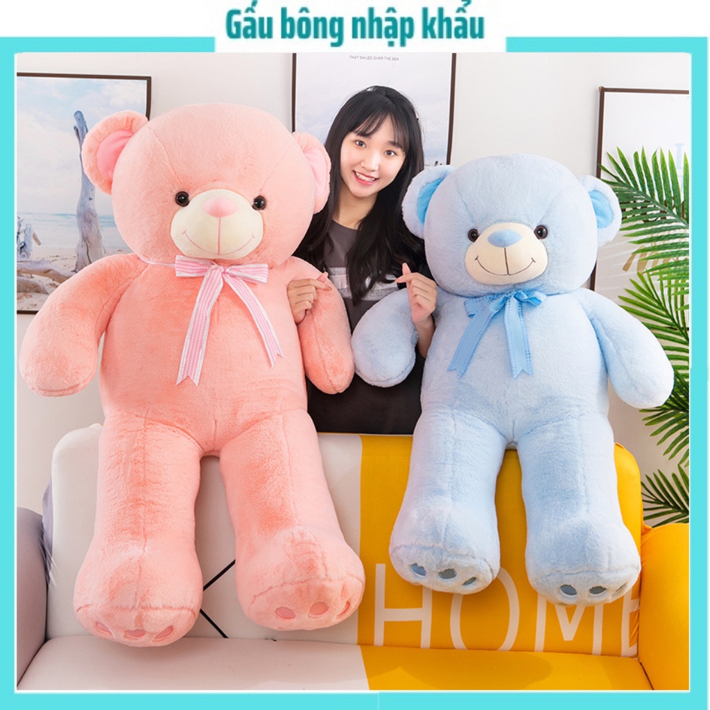 Gấu bông teddy hồng , chất lông tuyết siêu mềm mịn size 90cm, gấu bông nhập khẩu làm quà tặng sinh nhật, quà tặng bé yêu