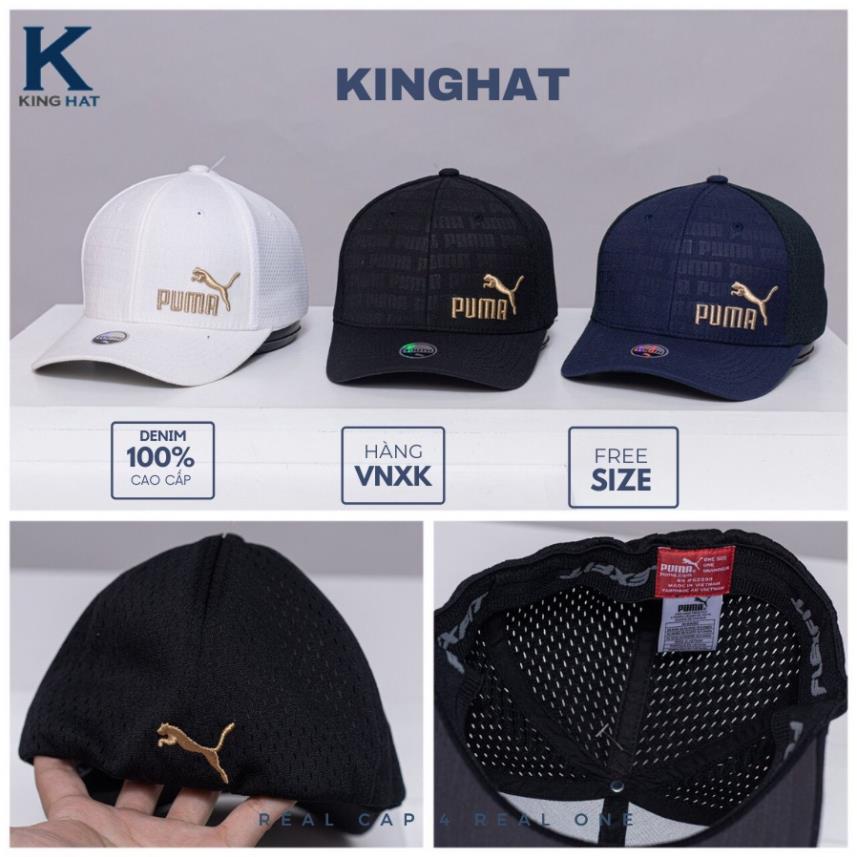 Nón lưỡi trai bít đuôi Puma logo thêu chất cotton Hàn Quốc cao cấp, nón kết màu trắng xanh đen Đẹp