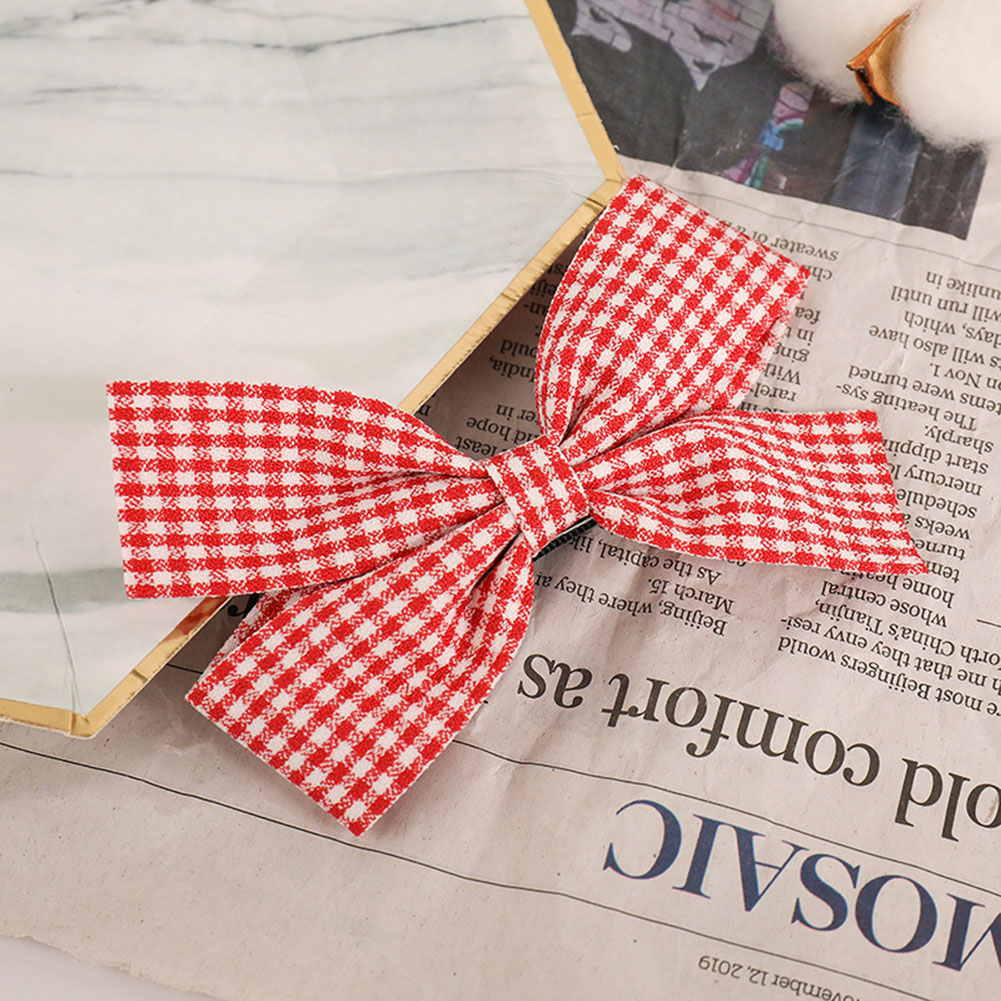 Kẹp Tóc Hình Nơ Họa Tiết Kẻ Sọc