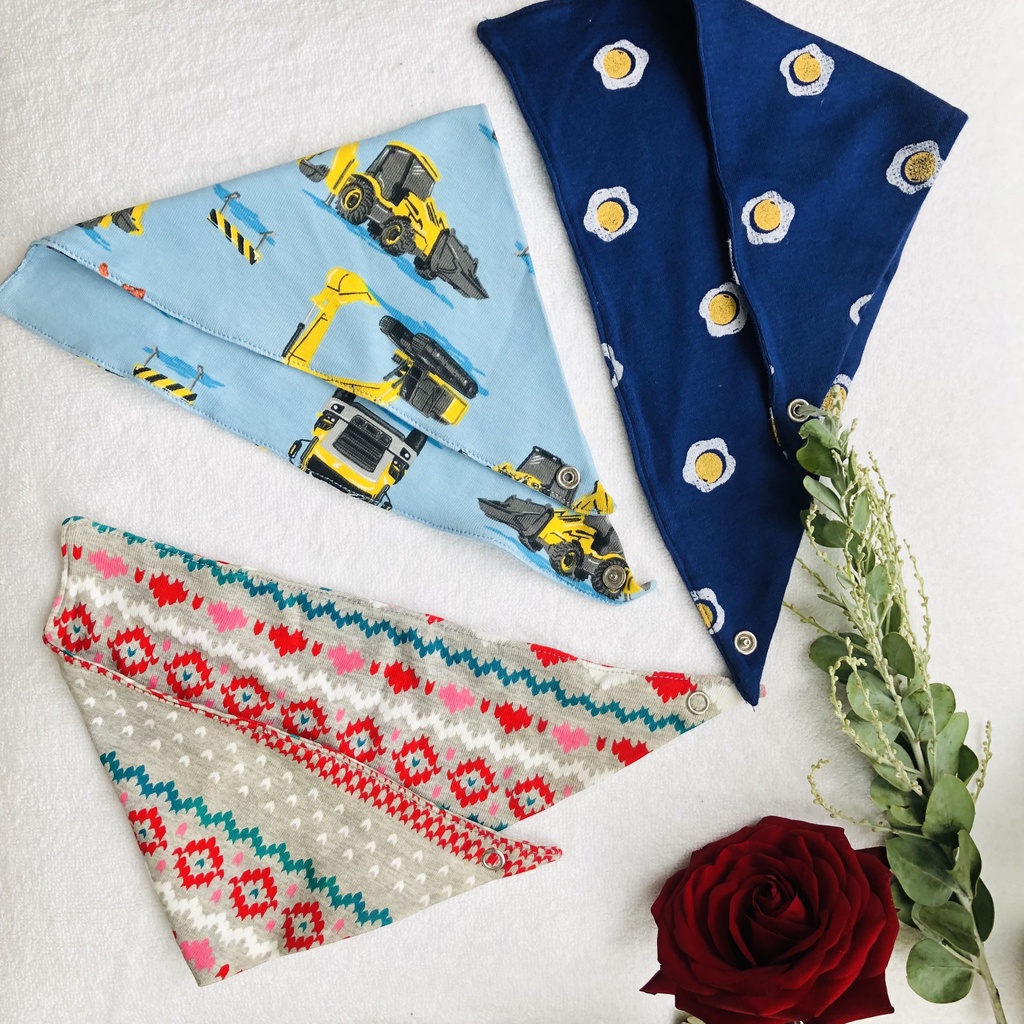 Combo 5 combo 10 khăn yếm quàng cổ cho bé chất cotton không bai không xù