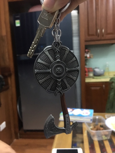 Bộ sản phẩm: Cây rìu Leviathan Axe và Tấm khiên - Móc lưu niệm God of War game PS4