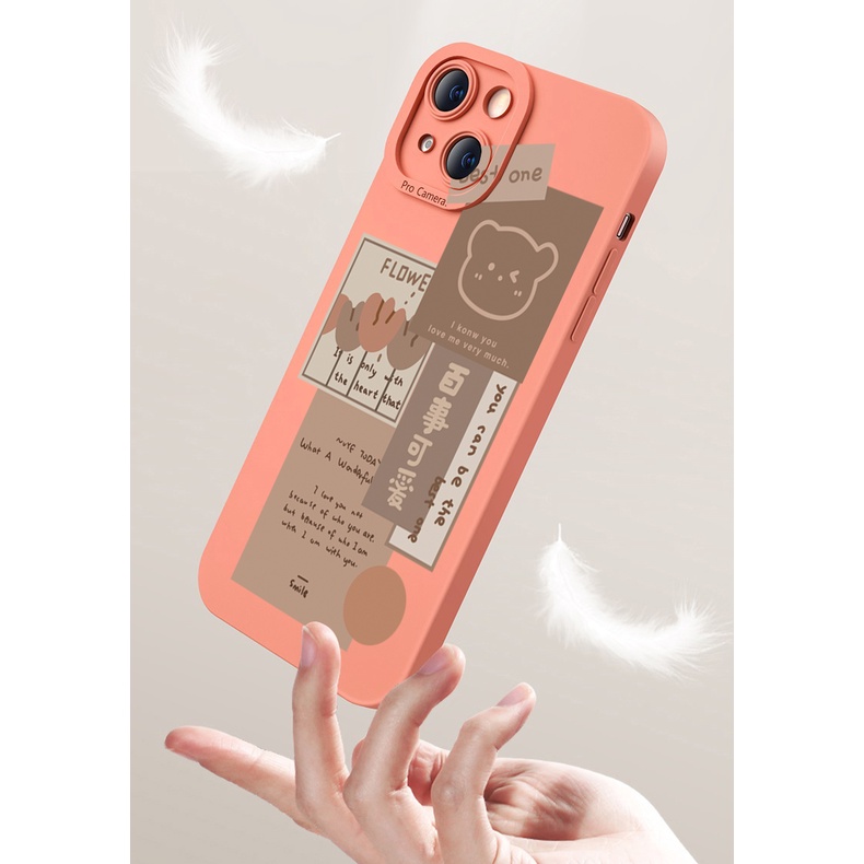 Ốp Điện Thoại Góc Vuông In Hình Gấu Đáng Yêu Cho Xiaomi Redmi Note 11 Pro 5G 11S 10 Pro 4G 10S Redmi 10C 9C A1