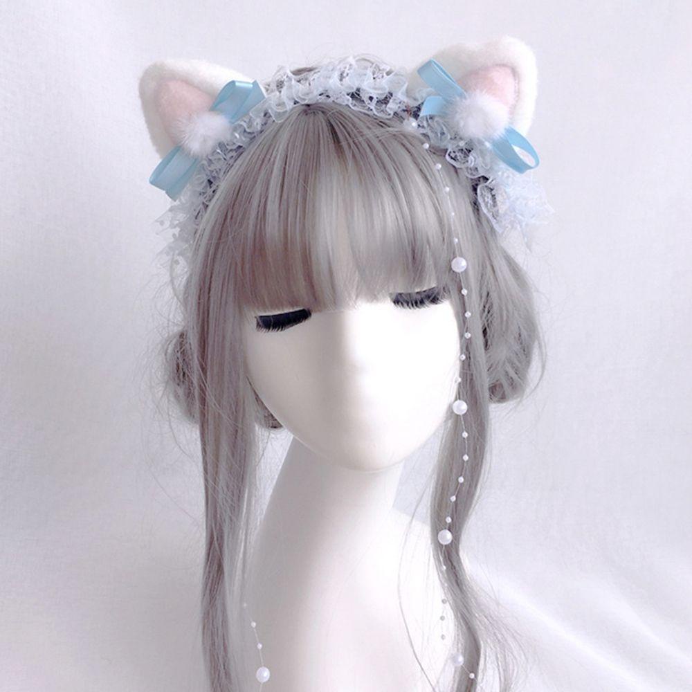 Băng đô cài tóc rửa mặt Phối Ren Phong Cách Lolita Dễ Thương Cho Nữ