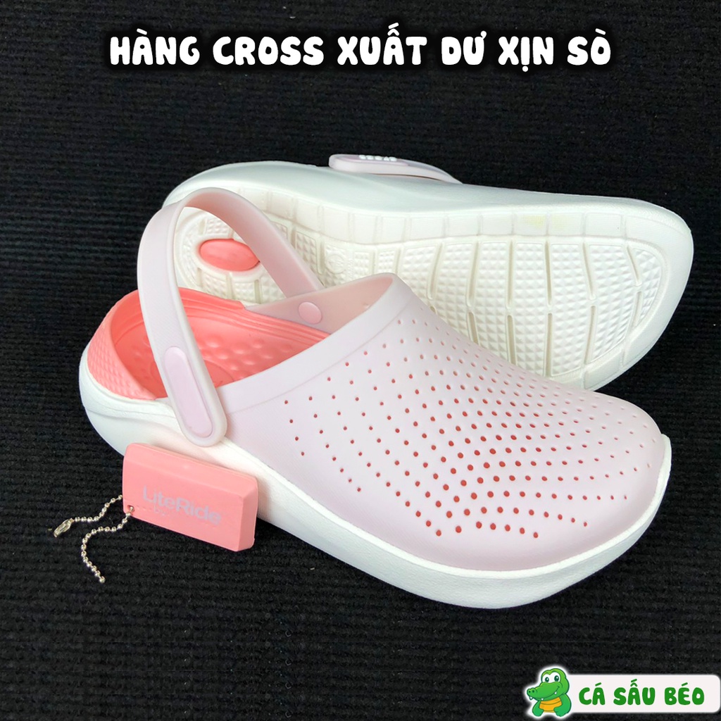 Dép Cross Literide Nữ màu Hồng Trắng, Hàng loại 1 full tag, full box hãng