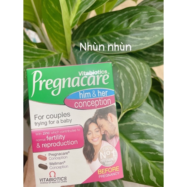 Vitamin Pregnacare Him &amp; Her hàng chính hãng UK (mẫu mới)