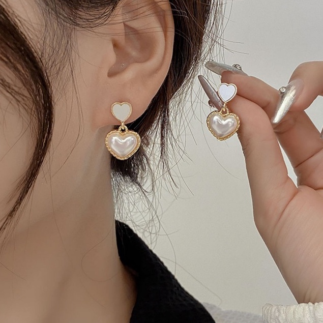 Bông Tai Mạ Bạc 925 Hình Nơ Đính Ngọc Trai Phong Cách Hàn Quốc Thời Trang