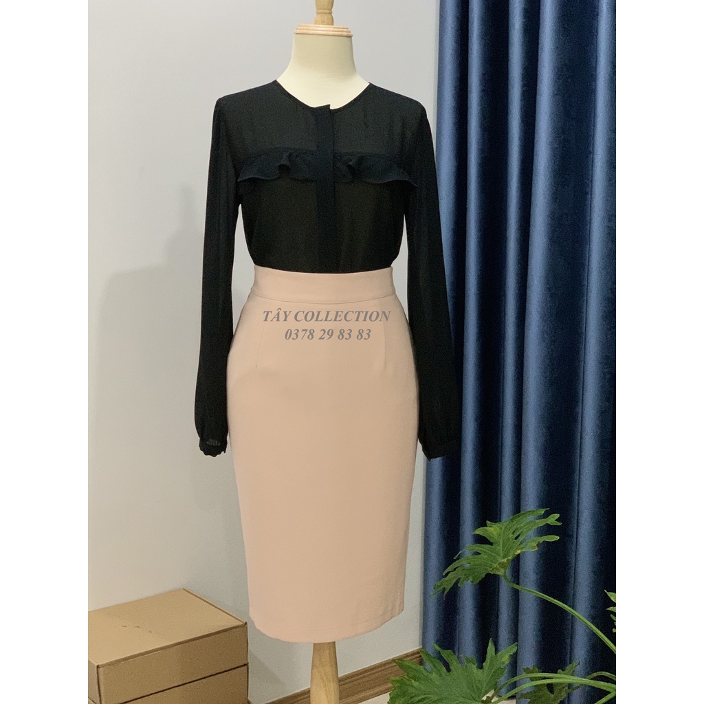 Chân váy công sở bút chì 2 lớp cao cấp tây Collection, vải đẹp, may kĩ, mặc tôn dáng và sang trọng