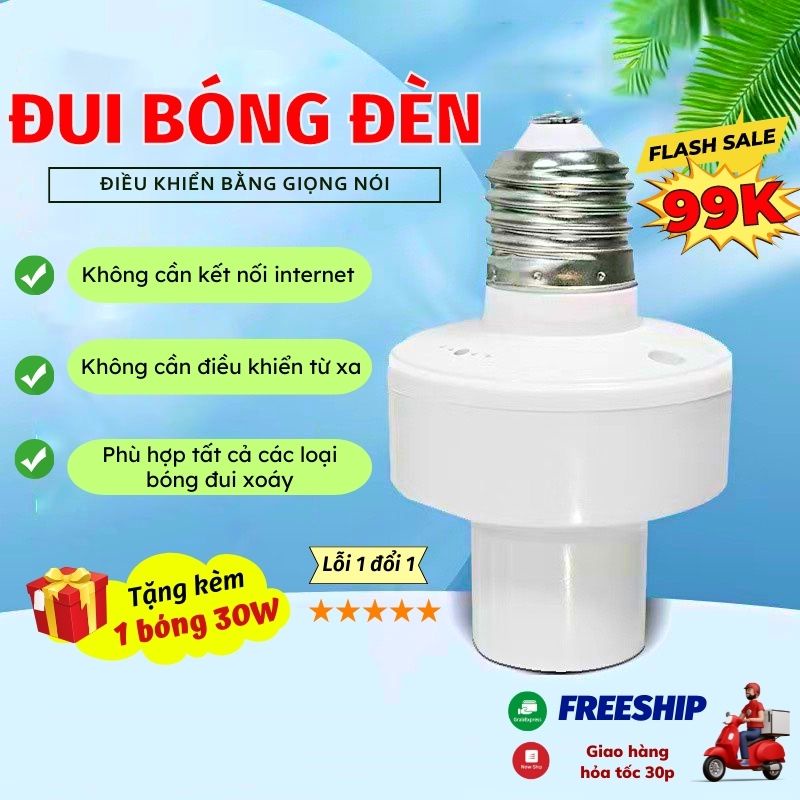 Bóng Đèn Led Thông Minh Điều Khiển Bằng Giọng Nói Đui Đèn Điều Khiển Bằng Giọng Nói Đèn Akio