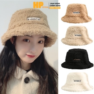 Mũ bucket lông cừu ❤️ Nón tai bèo retro phong cách Hàn Quốc giữ ấm thu đông form unisex nam nữ - Happy Style