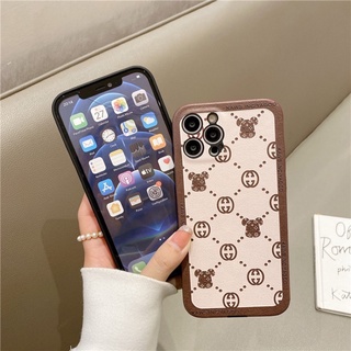 [ IPHONE ]Ốp Lưng Da IMD Full Viền Bảo Vệ Camera Face Bear
