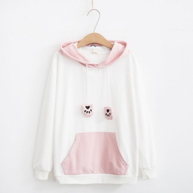 Áo hoodie tai thỏ dễ thương
