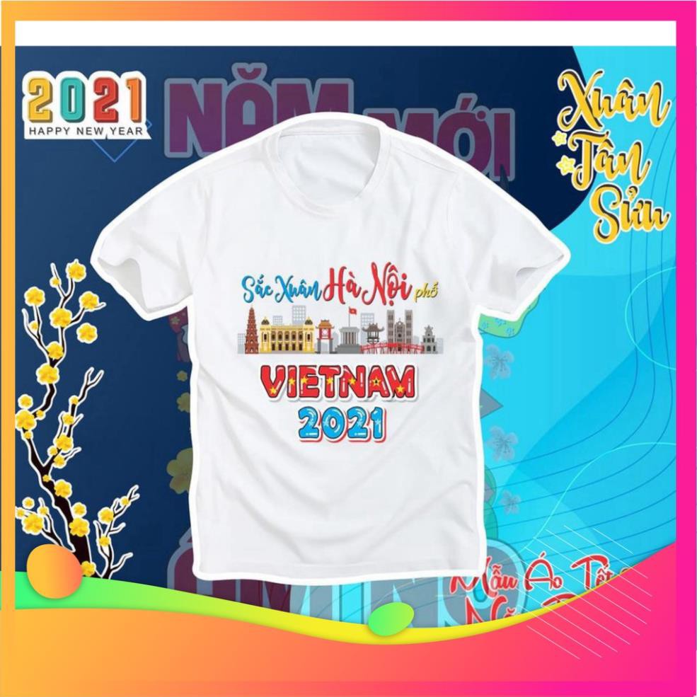 🍓(FREE❤️SHIP)🍓 Áo thun TRẮNG XUÂN TÂN SỬU 2021❤️ VOTE DONAL TRÂU_XUÂN VỀ NO ẤM... ép nhiệt 3D nét căng AU106