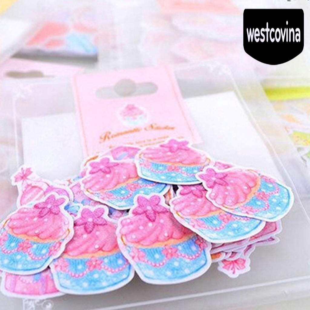 Phương Tây✎Bộ 70 Miếng Dán PVC Màu Nước Dễ Thương Trang Trí Vali Laptop