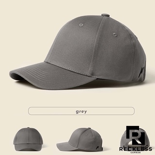Nón Lưỡi Trai Màu Xám Trơn Reckless Capman, Nón Kết Trơn Signature Ballcap Vải Kaki Cotton
