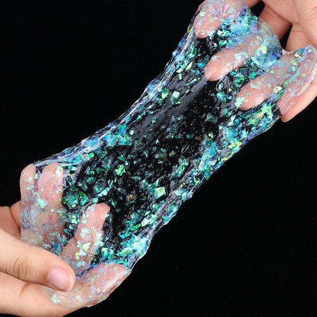 Slime trong kim tuyến giấy nhiều màu 100ml SLM13 thủ công handmade