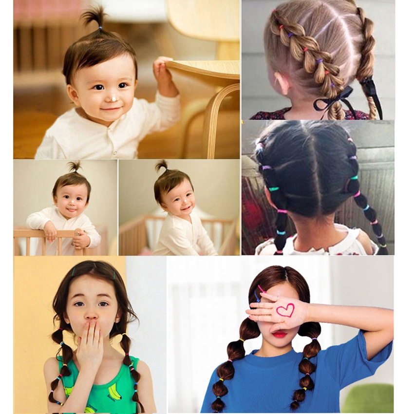 Bộ 1000 dây buộc tóc mini Haimeikang co giãn dễ thương dành cho nữ