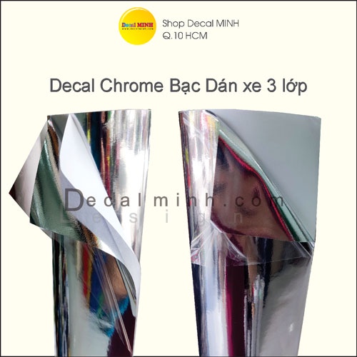 Decal chrome bạc dán xe tráng gương chống trầy cao cấp