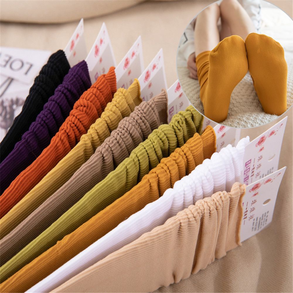 Vớ mỏng rộng màu trơn phong cách mùa hè thu mềm mại thoải mái cho nữ