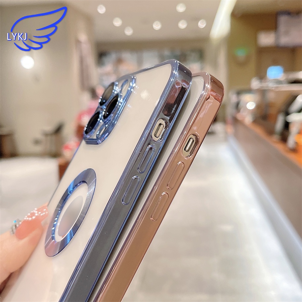 Ốp Điện Thoại Mềm Trong Suốt Mạ Lỗ Kết Cấu CD Cho iPhone 13 12pro 11promax 13pro 11 12promax