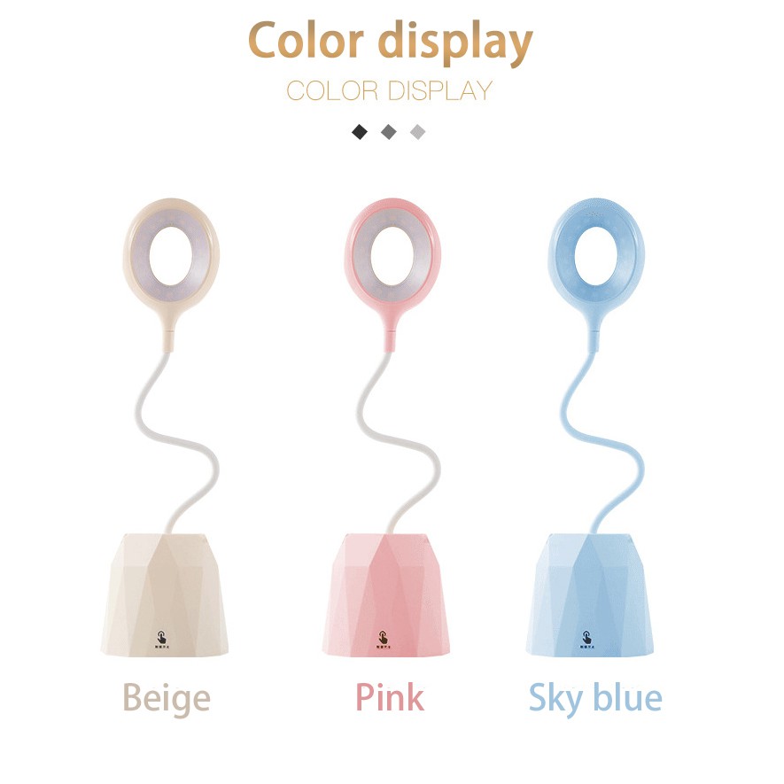 Đèn Led Để Bàn 3 Bóng Bảo Vệ Mắt Đa Năng Có Thể Sạc Lại Kèm Giá Đỡ