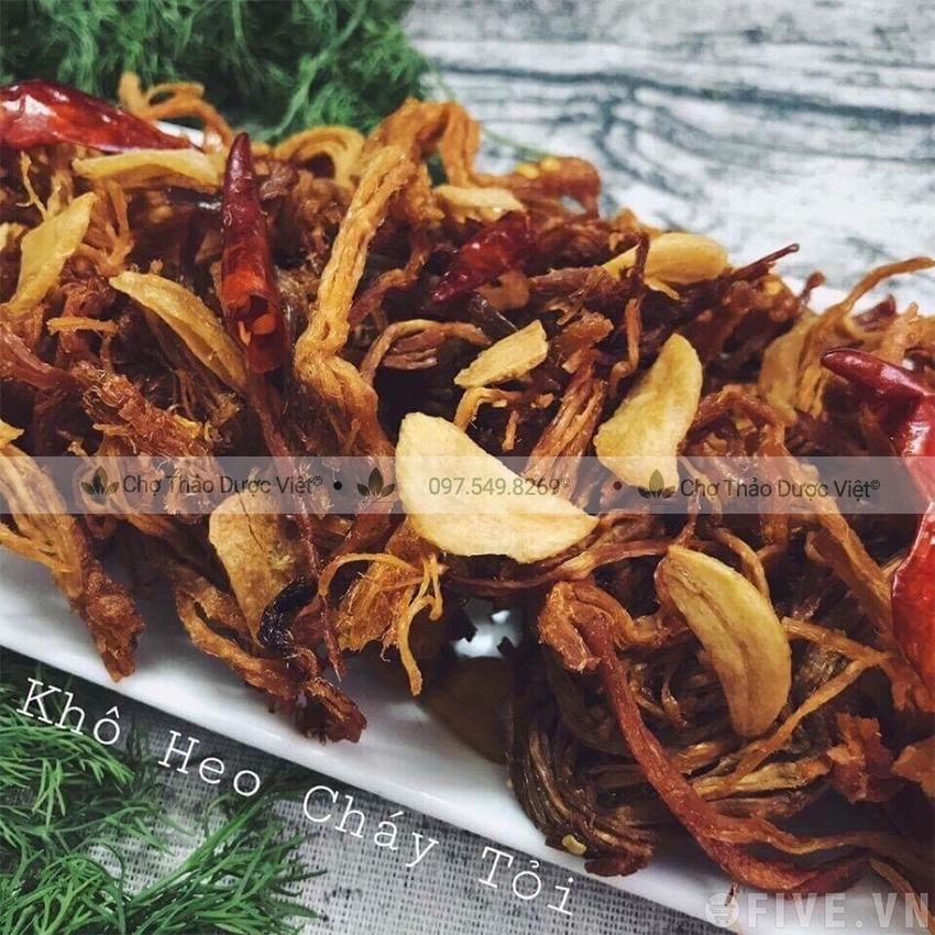 Heo khô cháy tỏi (Khô heo ăn liền tiện lợi) 100g- Chợ Thảo Dược Việt