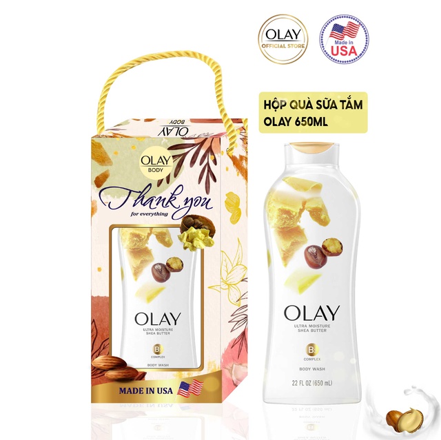 Hộp quà Sữa tắm Olay Body wash Ultra Moisture 650ml