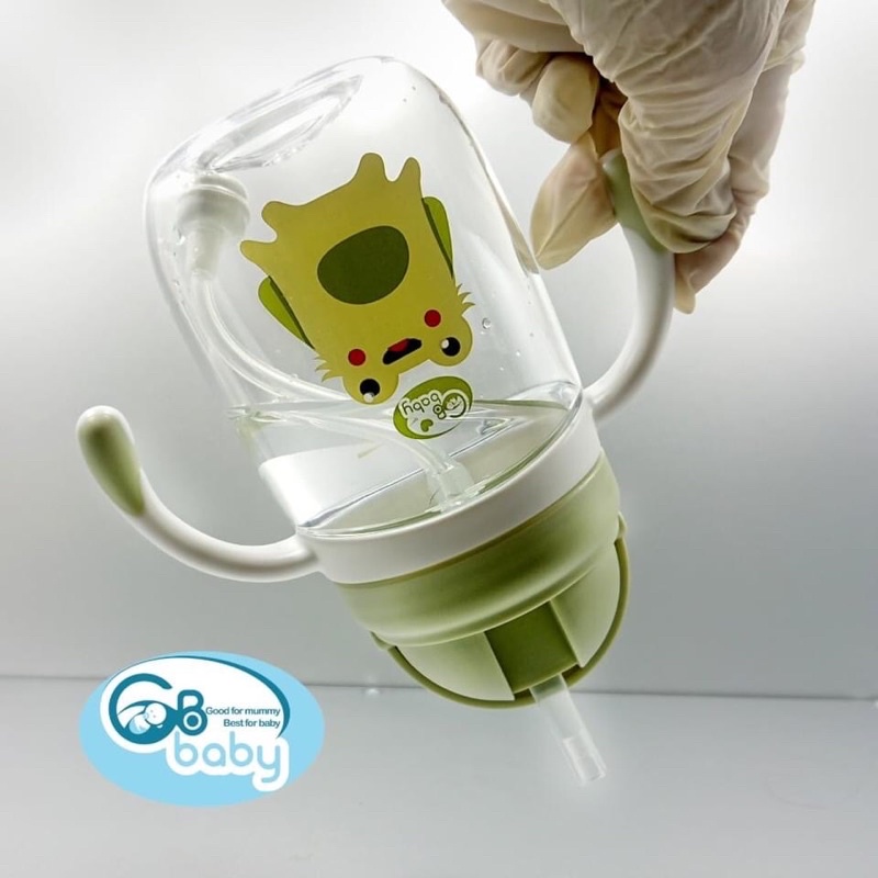 Bình Tập Uống Nước Cho Bé GB-Baby Tritan 260ML hình ếch xinh