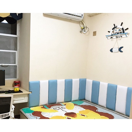 Miếng xốp nệm da kuayu dán tường màu trơn dày 3cm trang trí phòng ngủ đầu giường chống va đập an toàn cho bé