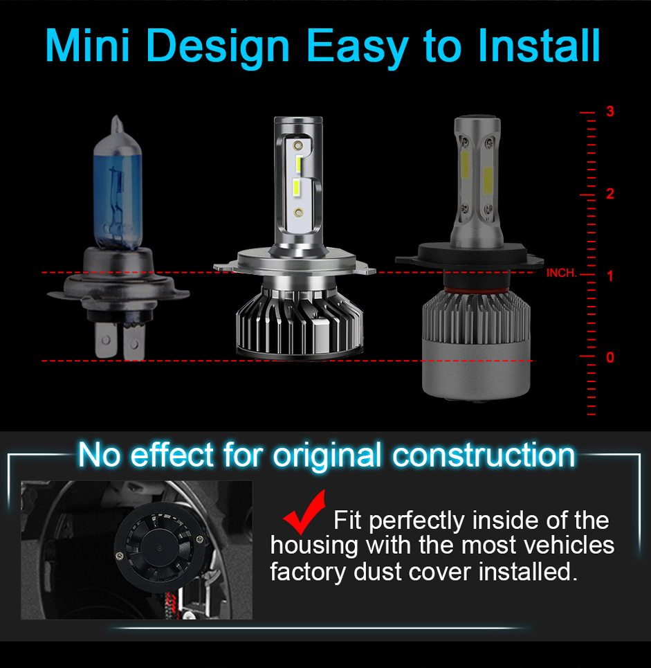 1 Cặp Bóng Đèn Pha LED H4 H7 H8 H10 9012 H11 H27 9005 HB3 9006 HB4 H1 3000K 4300K Cho Xe Hơi ​​Đèn LED Phá Sương Mù 6000K 8000K 12000LM 110W 12V Chuyên Dụng Cho Xe Hơi