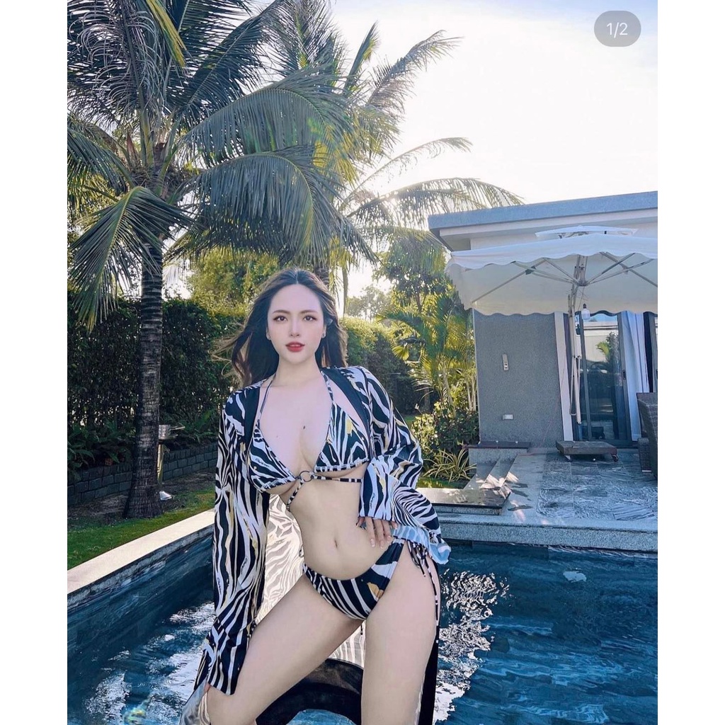 Set bikini 3 món vằn ngựa