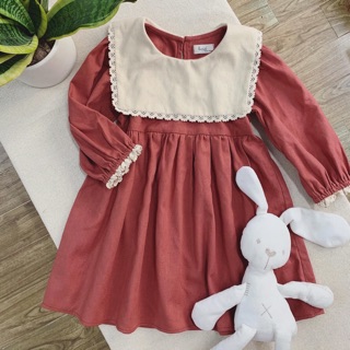 Váy linen cổ yếm cao cấp Harifa