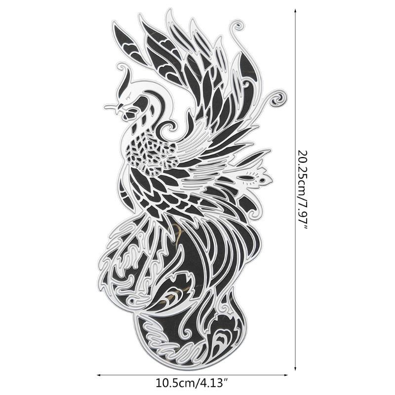 Khuôn cắt giấy kim loại tạo hình chim phượng hoàng xinh xắn chất lượng cao