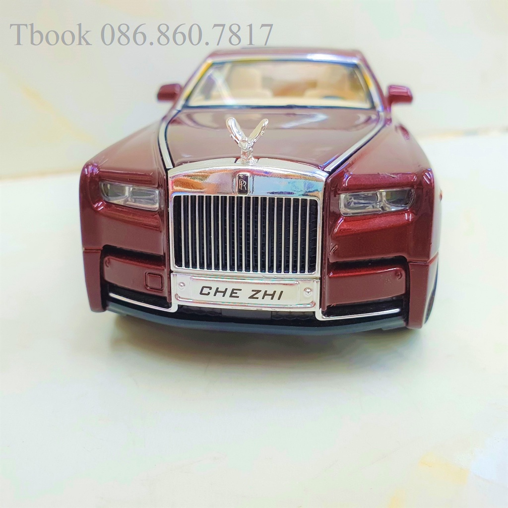 Mô hình xe ô tô Rolls-Royce Phantom VIII tỉ lệ 1:24 Chezhi đẹp như xe thật, thiết kế tinh xảo màu Đen, Trắng, Đỏ