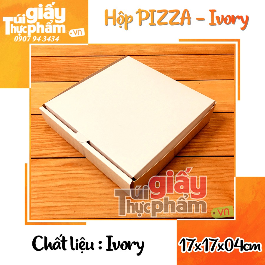 100 Hộp Pizza, Thực Phẩm Ivory Size 17cm (Ko in)