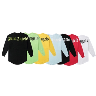 Áo Nỉ Tay Dài In Chữ Palm Angels Trẻ Trung Cho Cặp Đôi