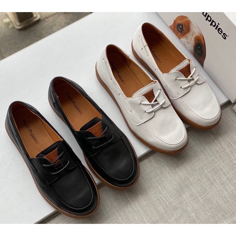 Giày da thật của nữ thời trang thương hiệu Hush Puppies 2021 cao cấp 2 màu