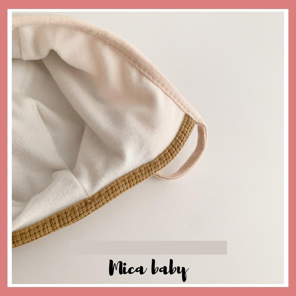 Mũ cotton buộc dây cho bé kiểu dáng tai thỏ đáng yêu MD187 Mica baby
