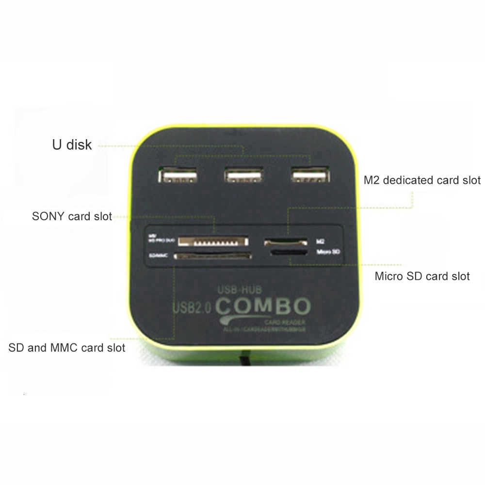 Bộ HUB chia cổng cắm đa chức năng USB 2.0 tốc độ cao cho PC Laptop