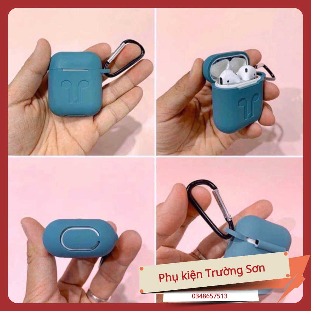 CASE BẢO VỆ TAI NGHE KHÔNG DÂY AIRPODS 1/2 MÀU XANH MIDNIGHT TẶNG KÈM MÓC KHOÁ