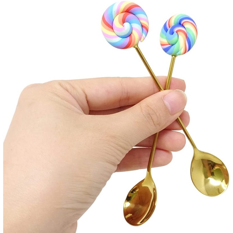 Bộ Muỗng Nĩa Ăn Tráng Miệng Hình Bánh Donut Bằng Thép Không Gỉ 304