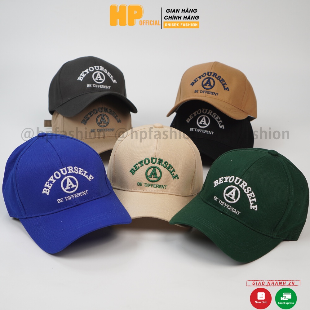 Mũ lưỡi trai ❤️ Nón kết thêu chữ BE YOUR SELF chất kaki cao cấp form unisex nam nữ N92 - Happy Style